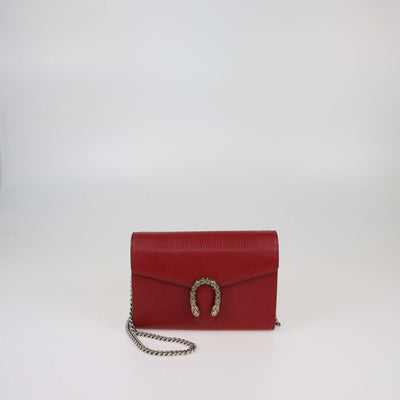 Gucci Red Dionysus Wallet On Chain Womens Gucci 
