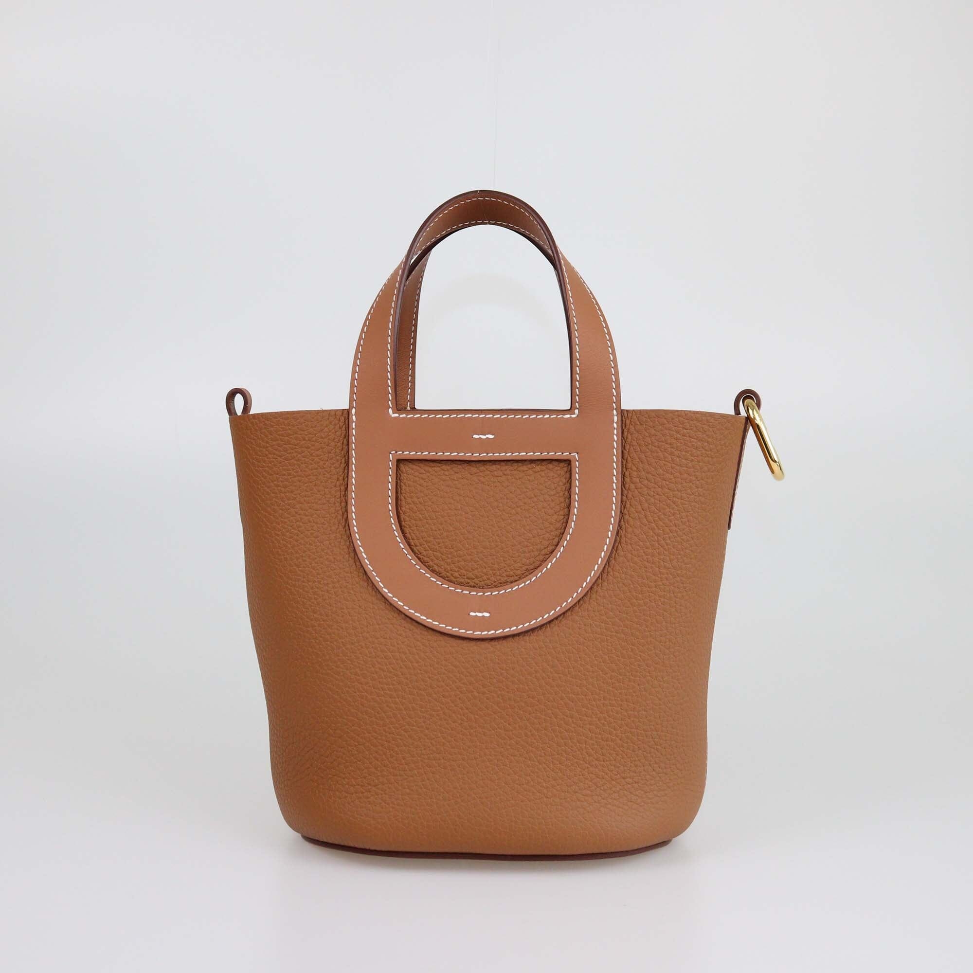 Hermes Gold Taurillon Clemence/Swift Leather In The Loop 18 GHW Bag Womens Hermes 