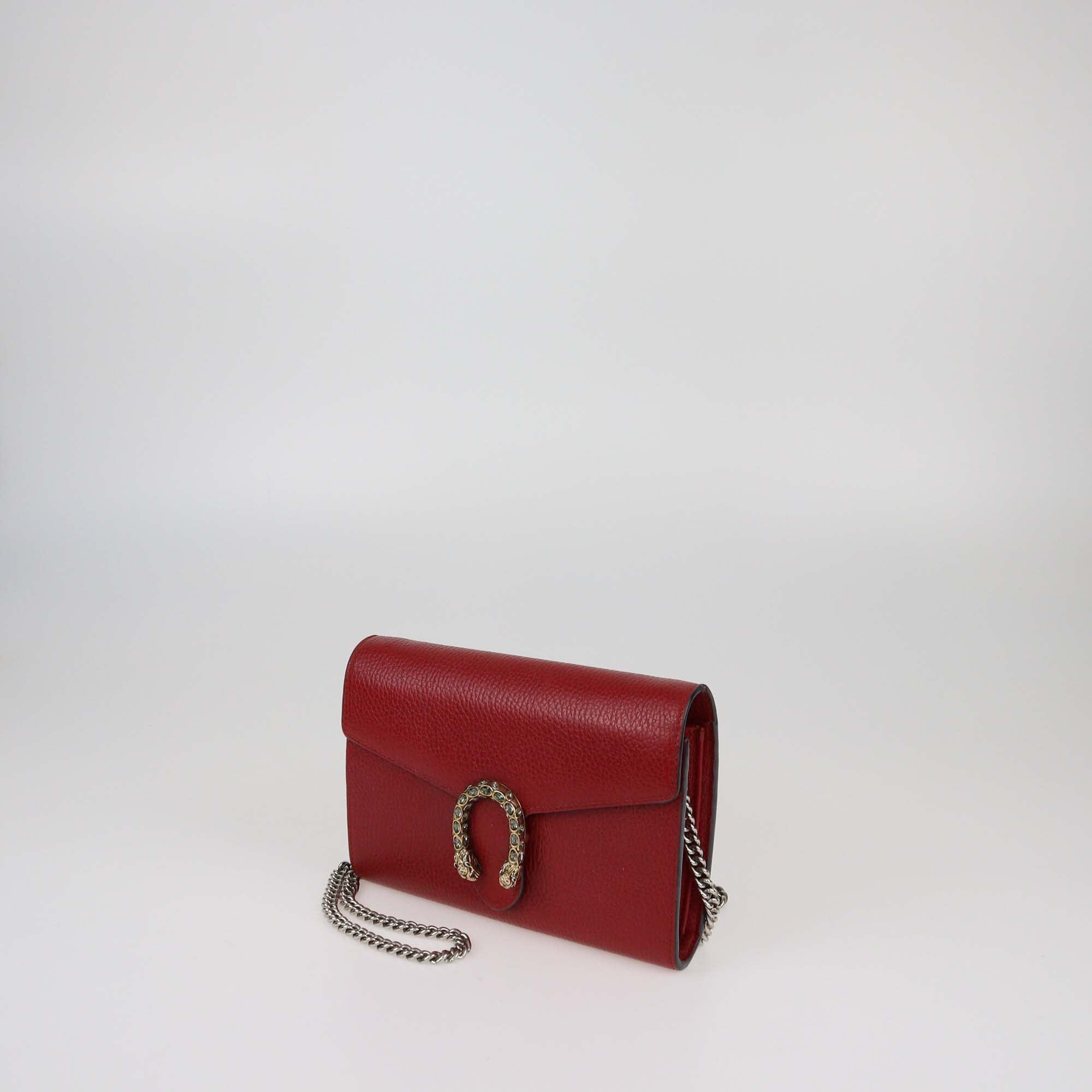 Gucci Red Dionysus Wallet On Chain Womens Gucci 