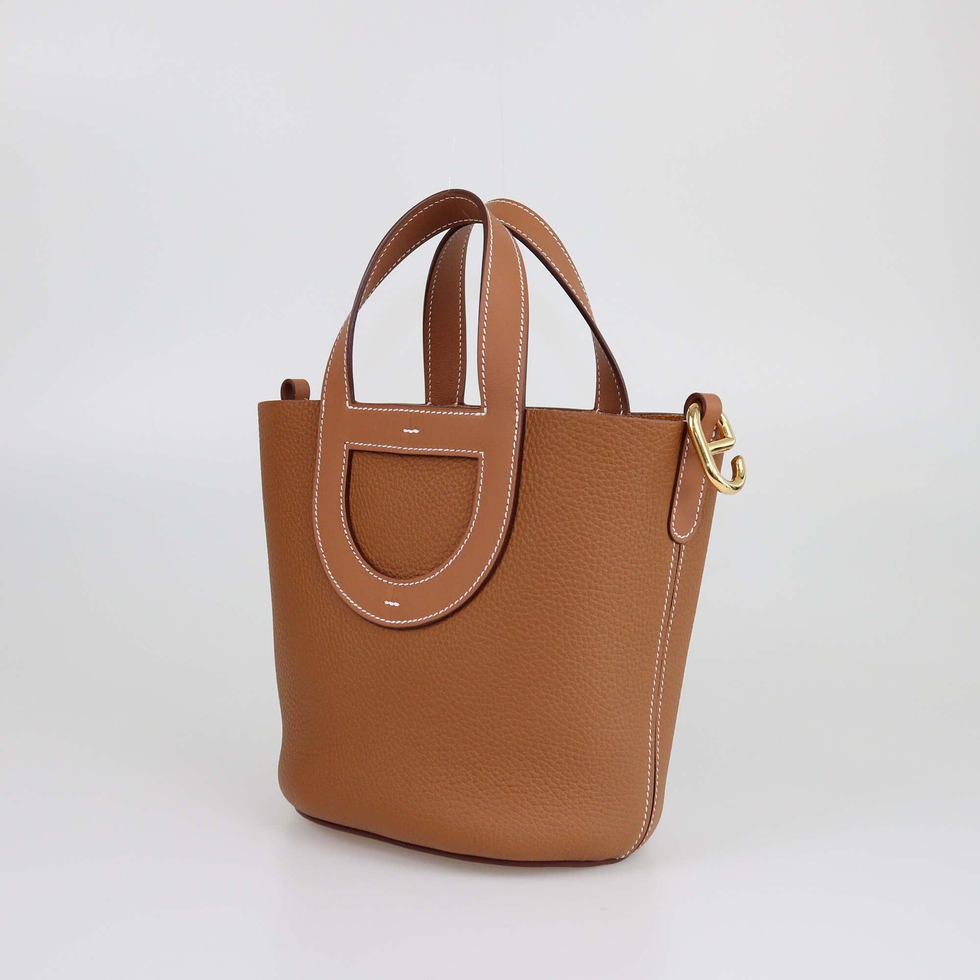 Hermes Gold Taurillon Clemence/Swift Leather In The Loop 18 GHW Bag Womens Hermes 