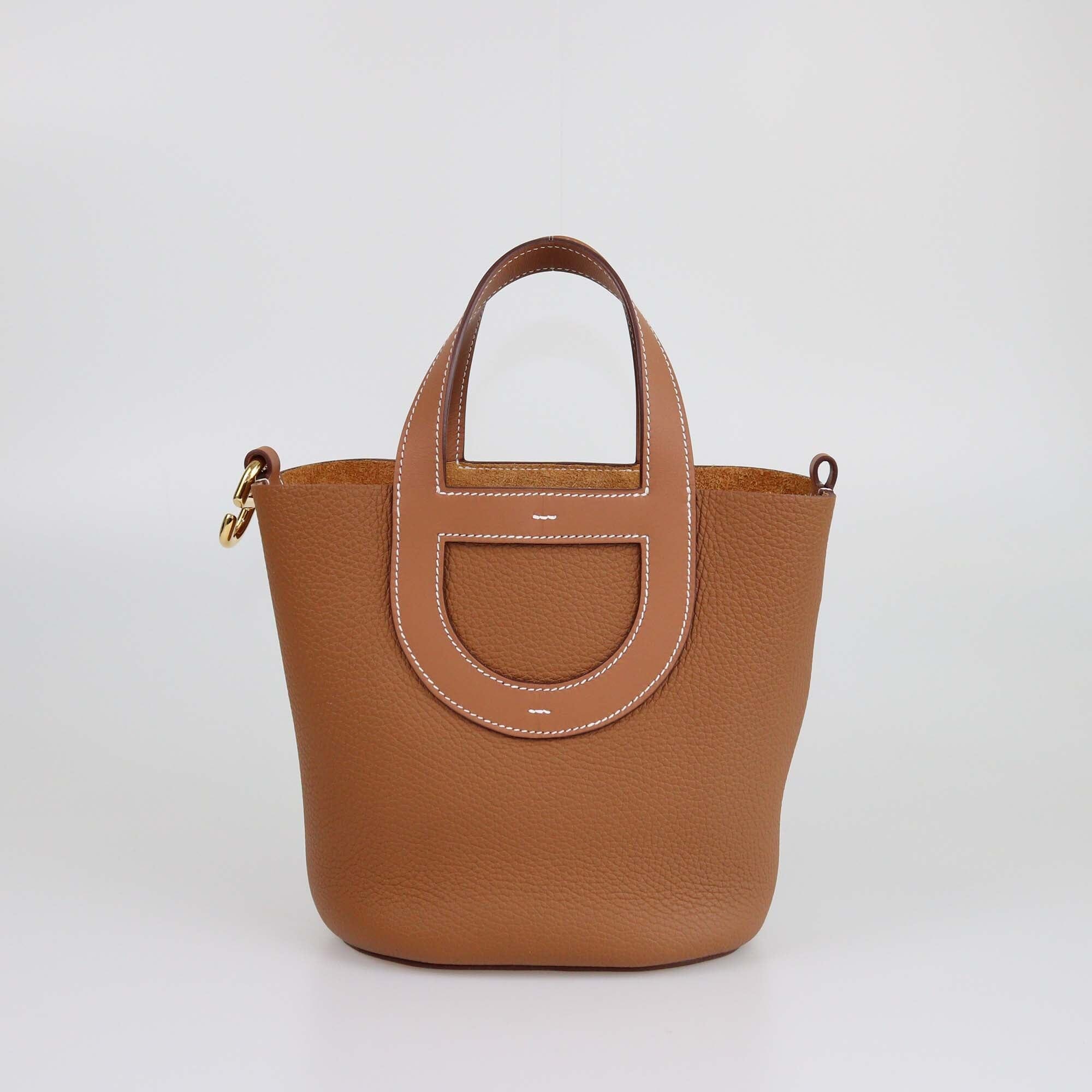 Hermes Gold Taurillon Clemence/Swift Leather In The Loop 18 GHW Bag Womens Hermes 