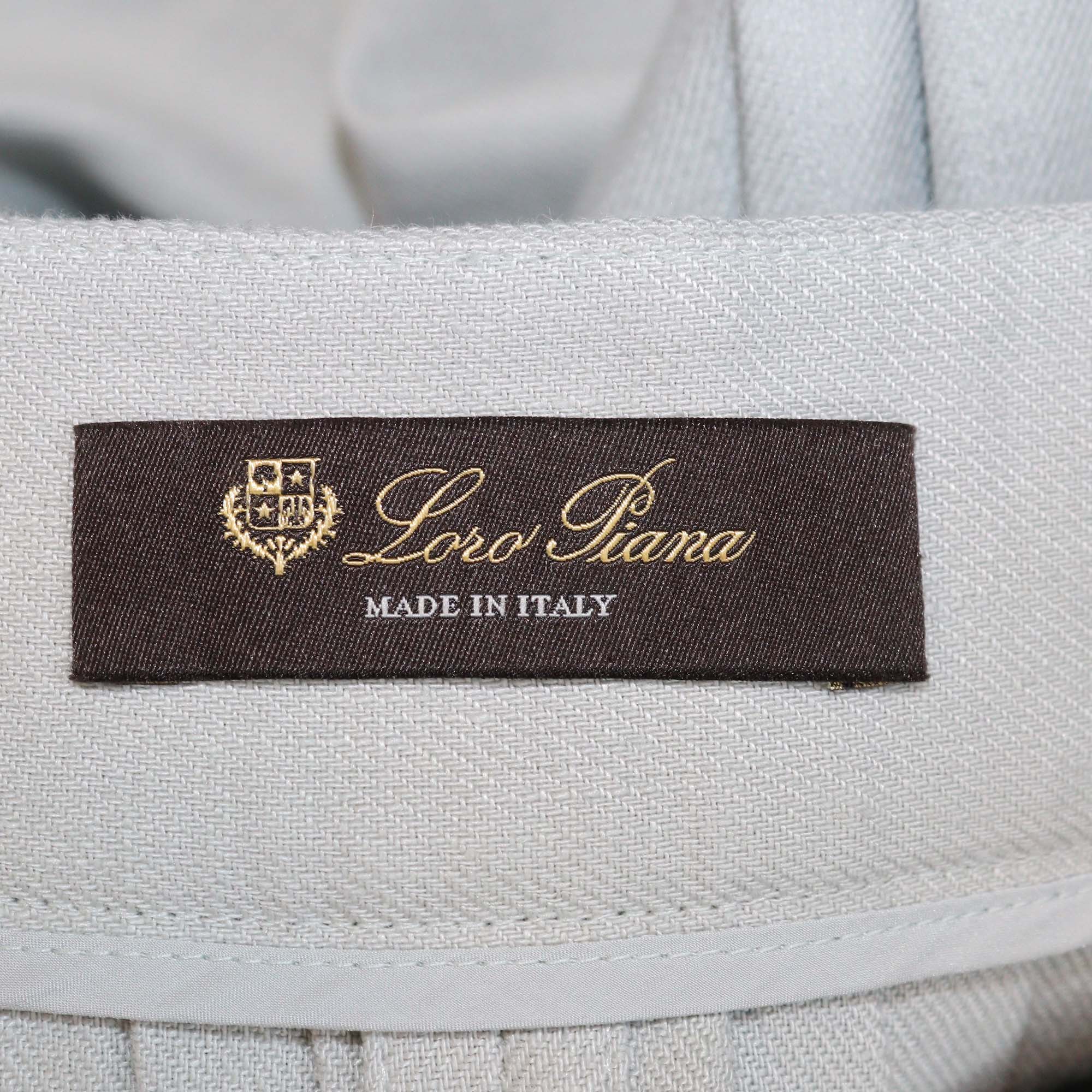 Loro Piana Light Green Linen Augustin Balloon Trouser