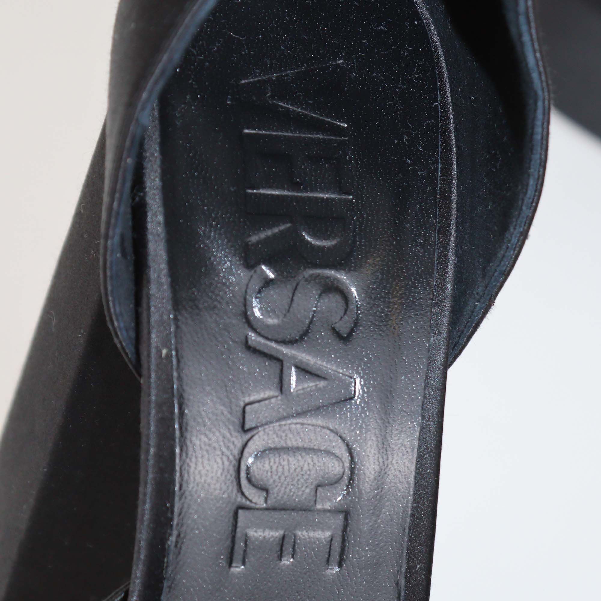 Versace Black Satin Medusa Aevitas Platform Pumps