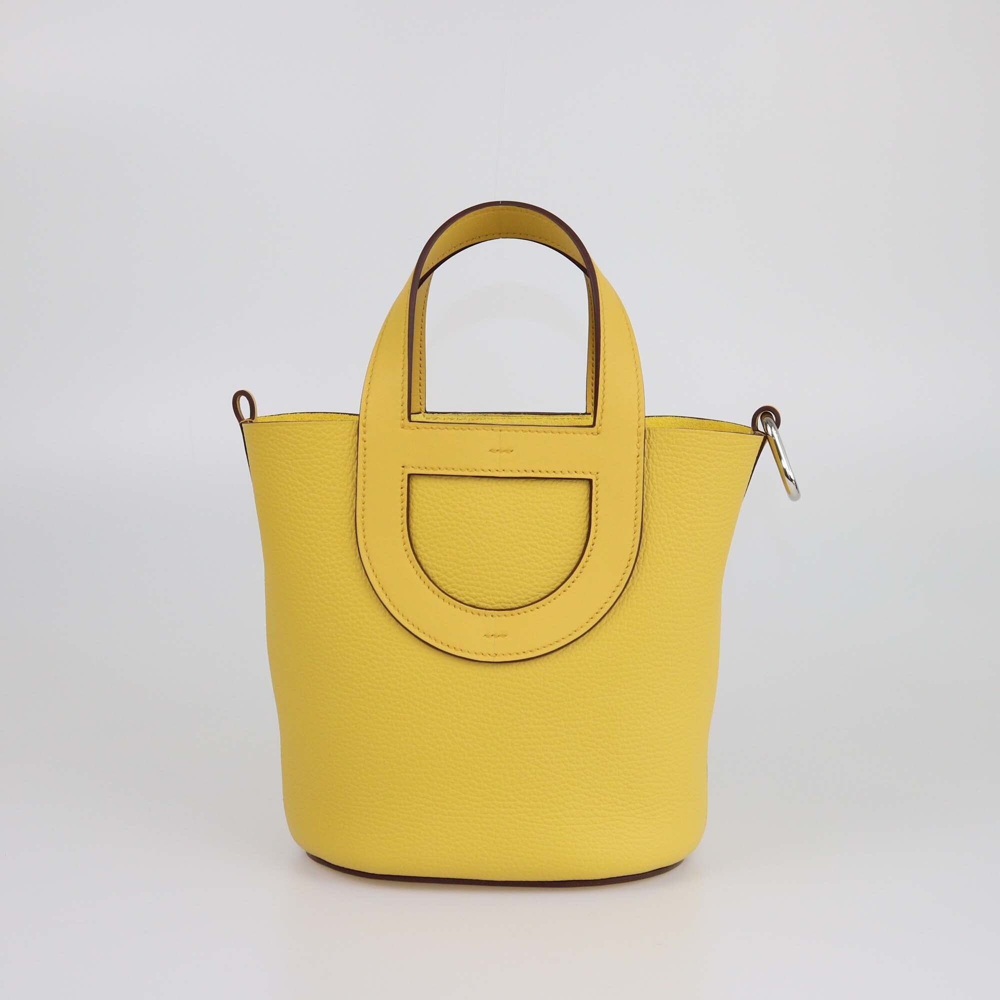 Hermes Jaune De Naples Taurillon Clemence/Swift Leather In The Loop 18 PHW Bag Womens Hermes 