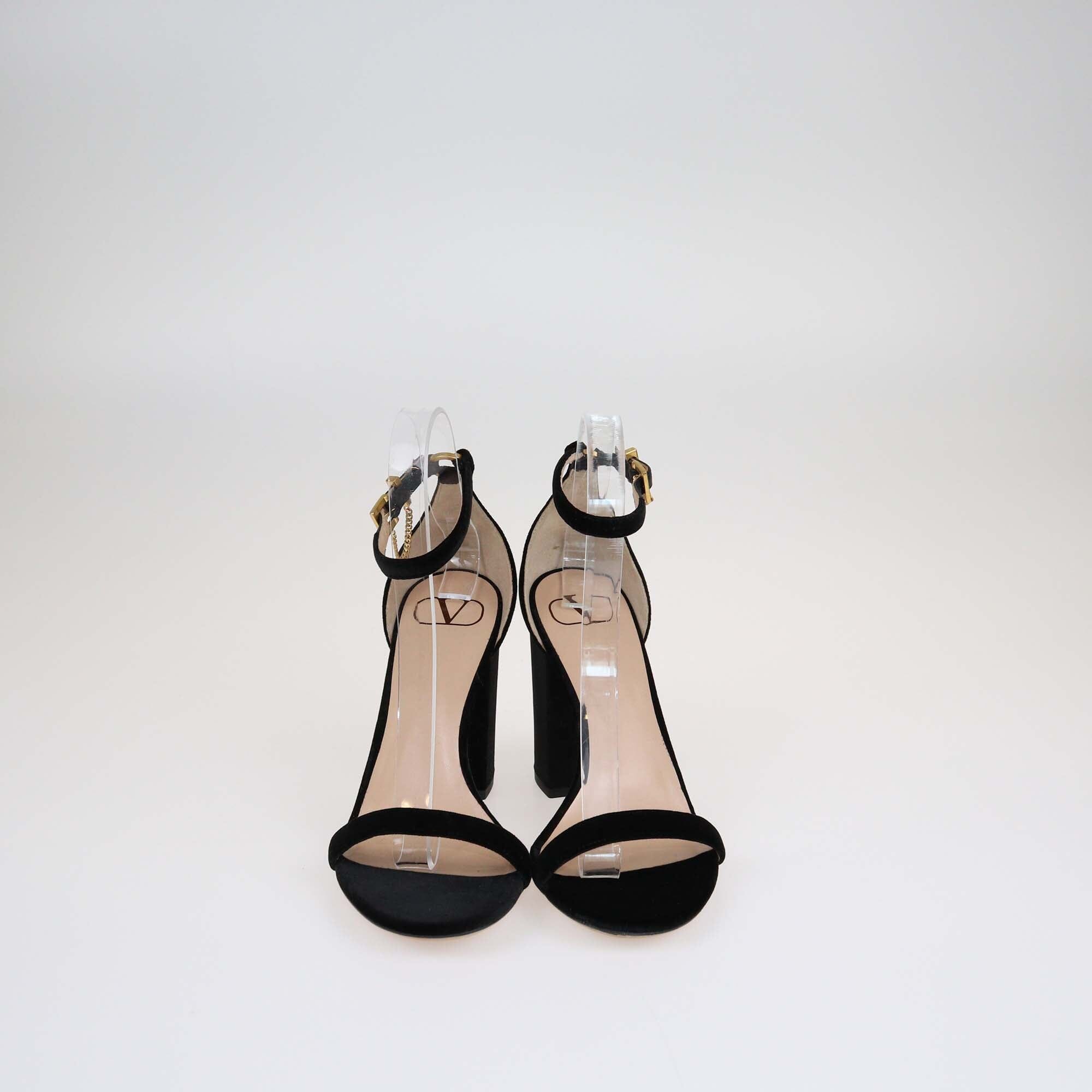 Valentino Black Chain Embellished Sandals Shoes Valentino 