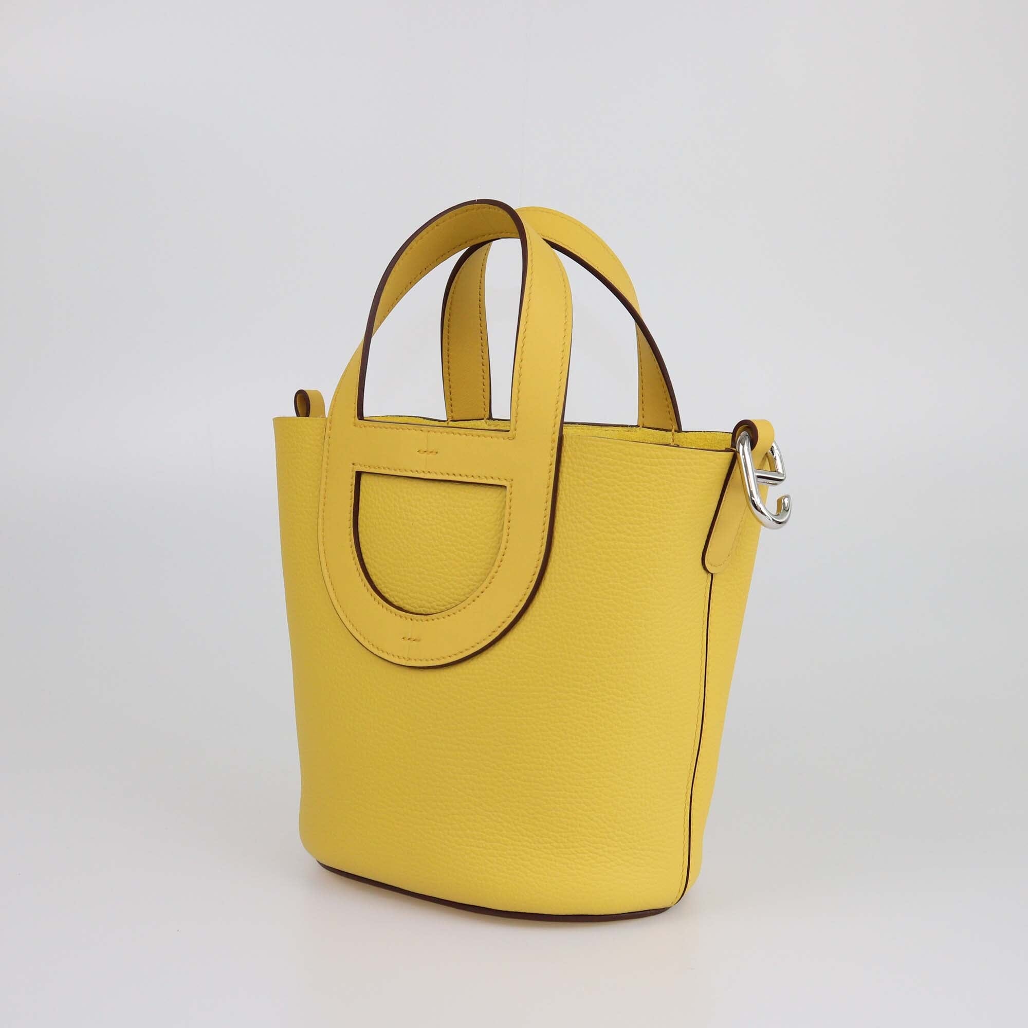 Hermes Jaune De Naples Taurillon Clemence/Swift Leather In The Loop 18 PHW Bag Womens Hermes 