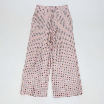 Prada Pink Silk Printed Twill Wide Leg Pants