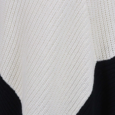 Maje White/Black Knitted Poncho Sweater