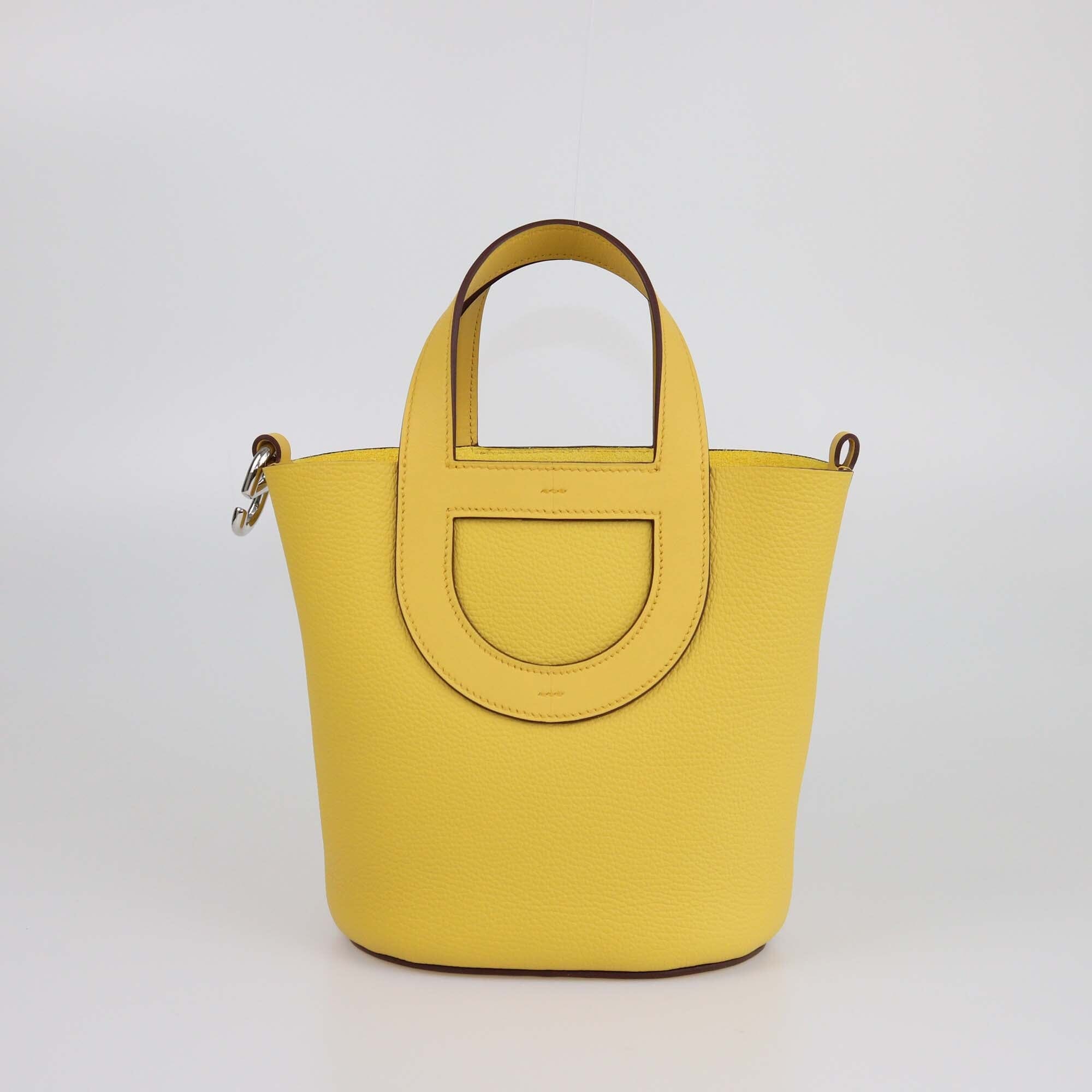 Hermes Jaune De Naples Taurillon Clemence/Swift Leather In The Loop 18 PHW Bag Womens Hermes 