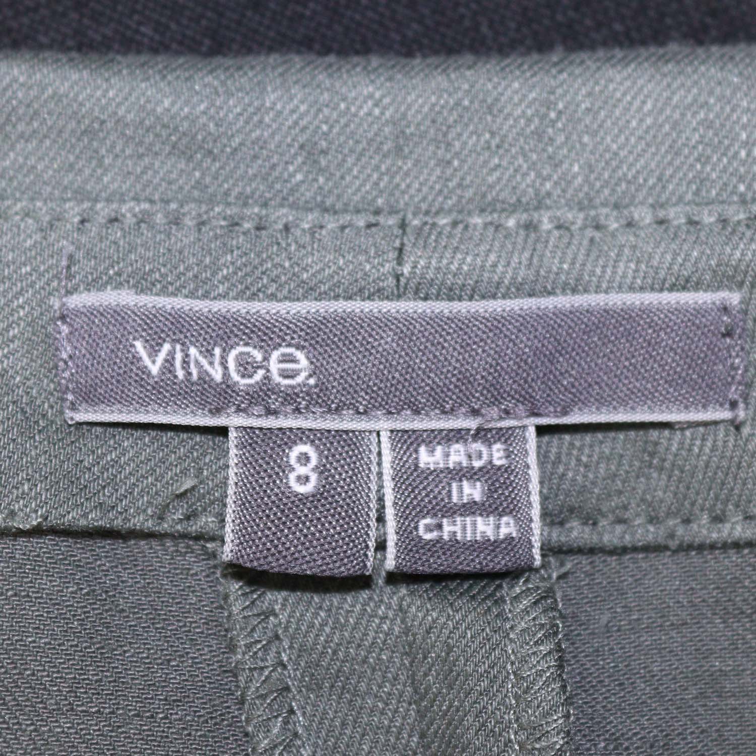 Vince Grey Blend Linen Fold Over Drawstring Waist Short Skirt