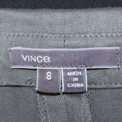 Vince Grey Blend Linen Fold Over Drawstring Waist Short Skirt