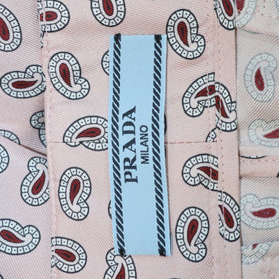 Prada Pink Silk Printed Twill Wide Leg Pants
