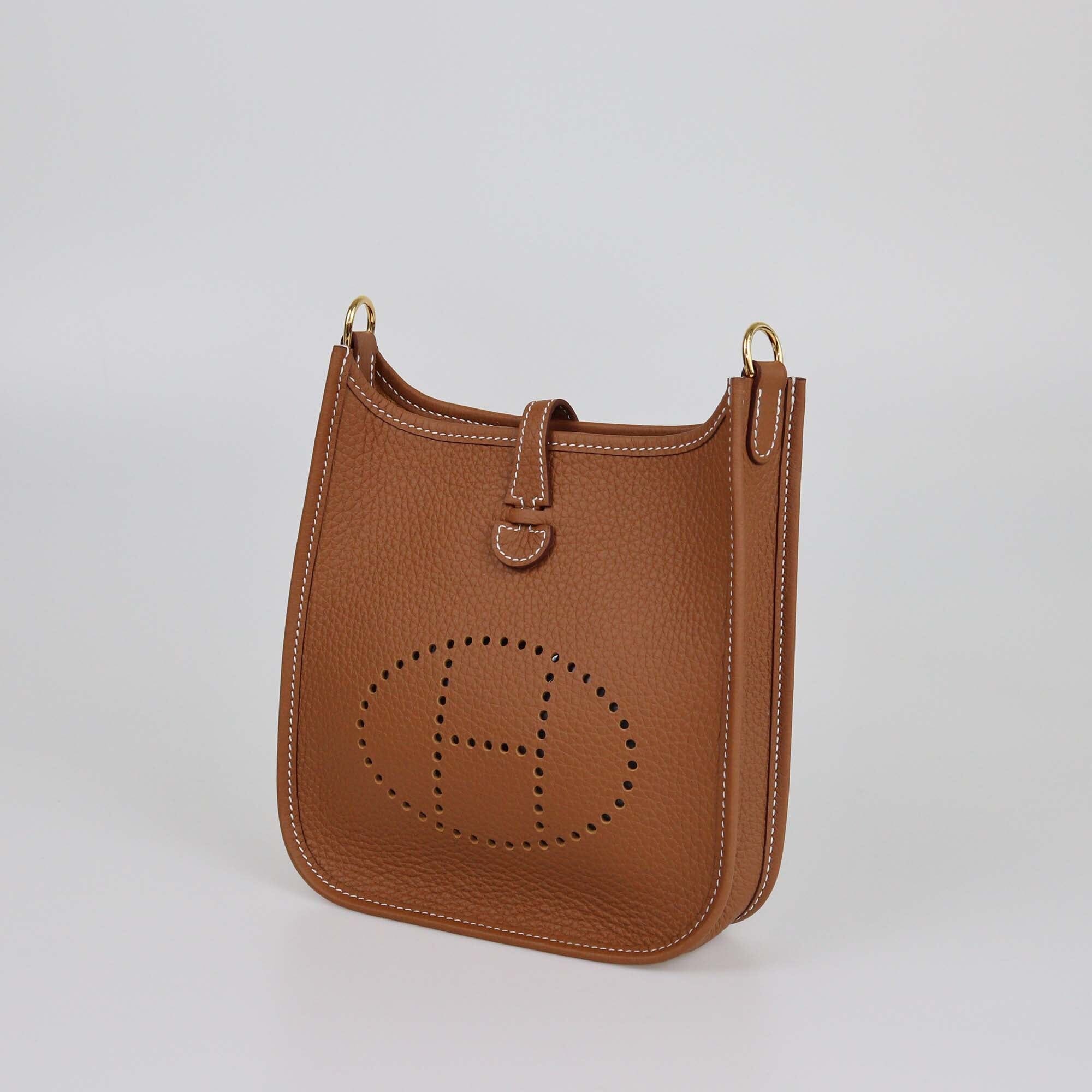 Hermes Gold Taurillion Clemence Evelyne TPM Bag Womens Hermes 