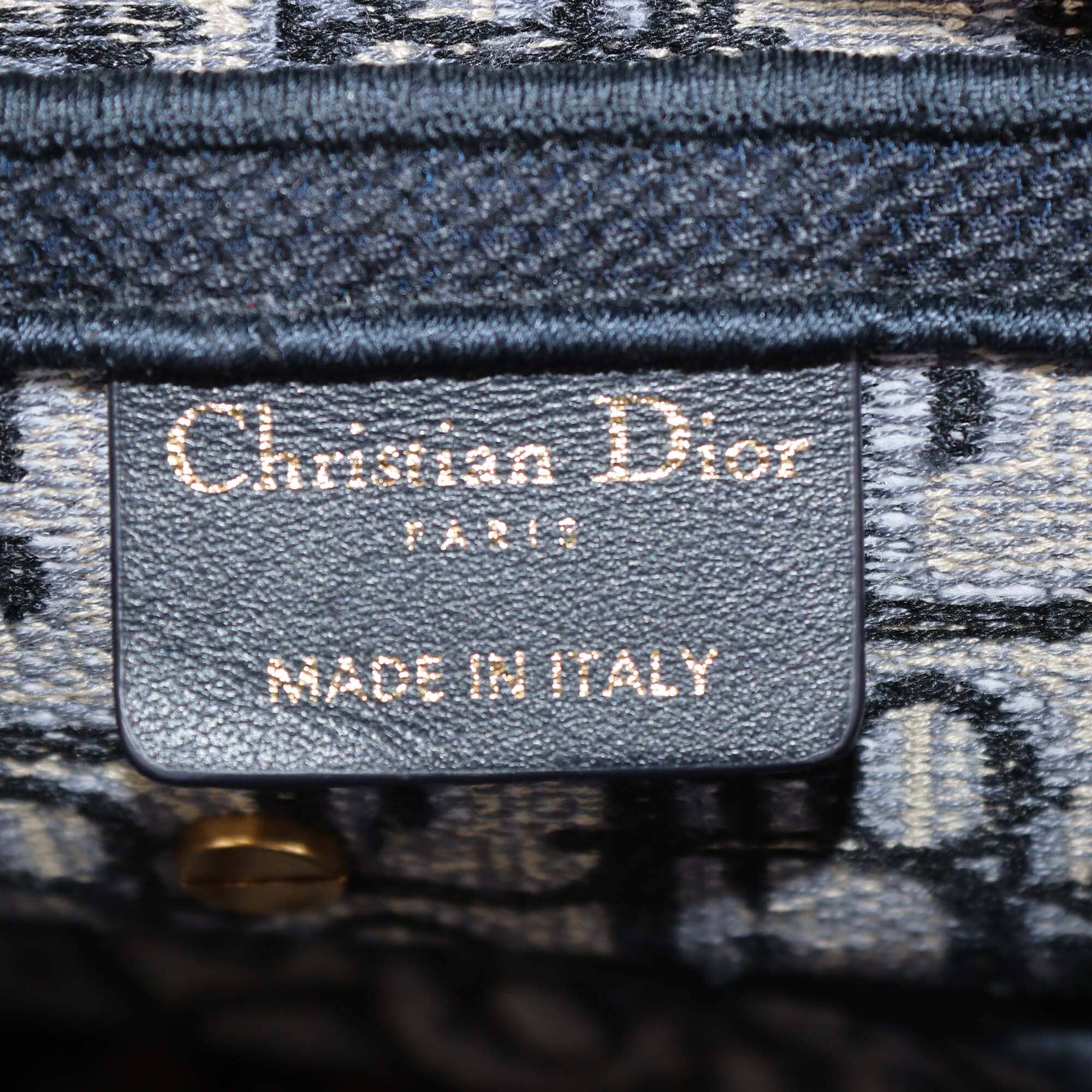 Christian Dior Navy Blue Oblique Saddle Bag Womens Christian Dior 
