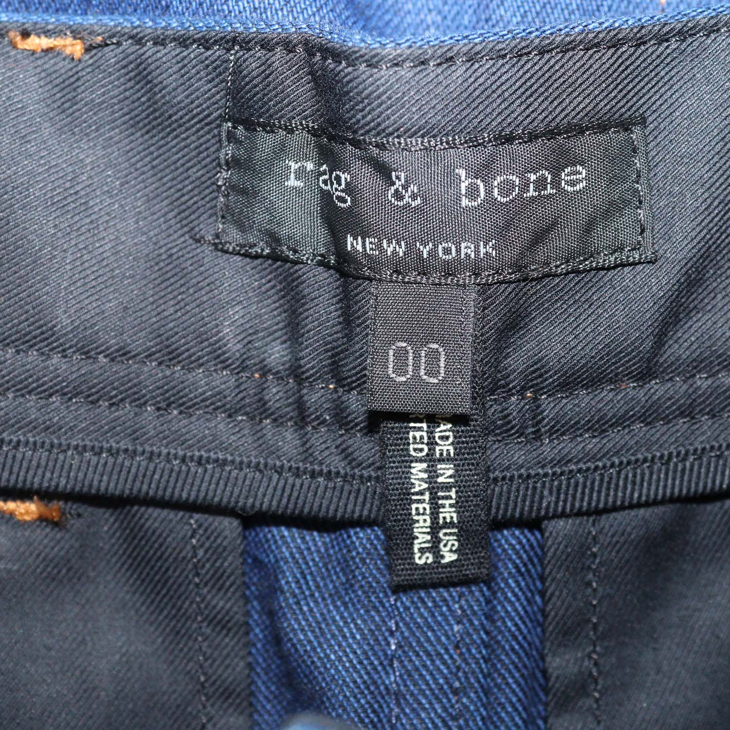 Rag & Bone Blue Denim Branson Belted Skirt