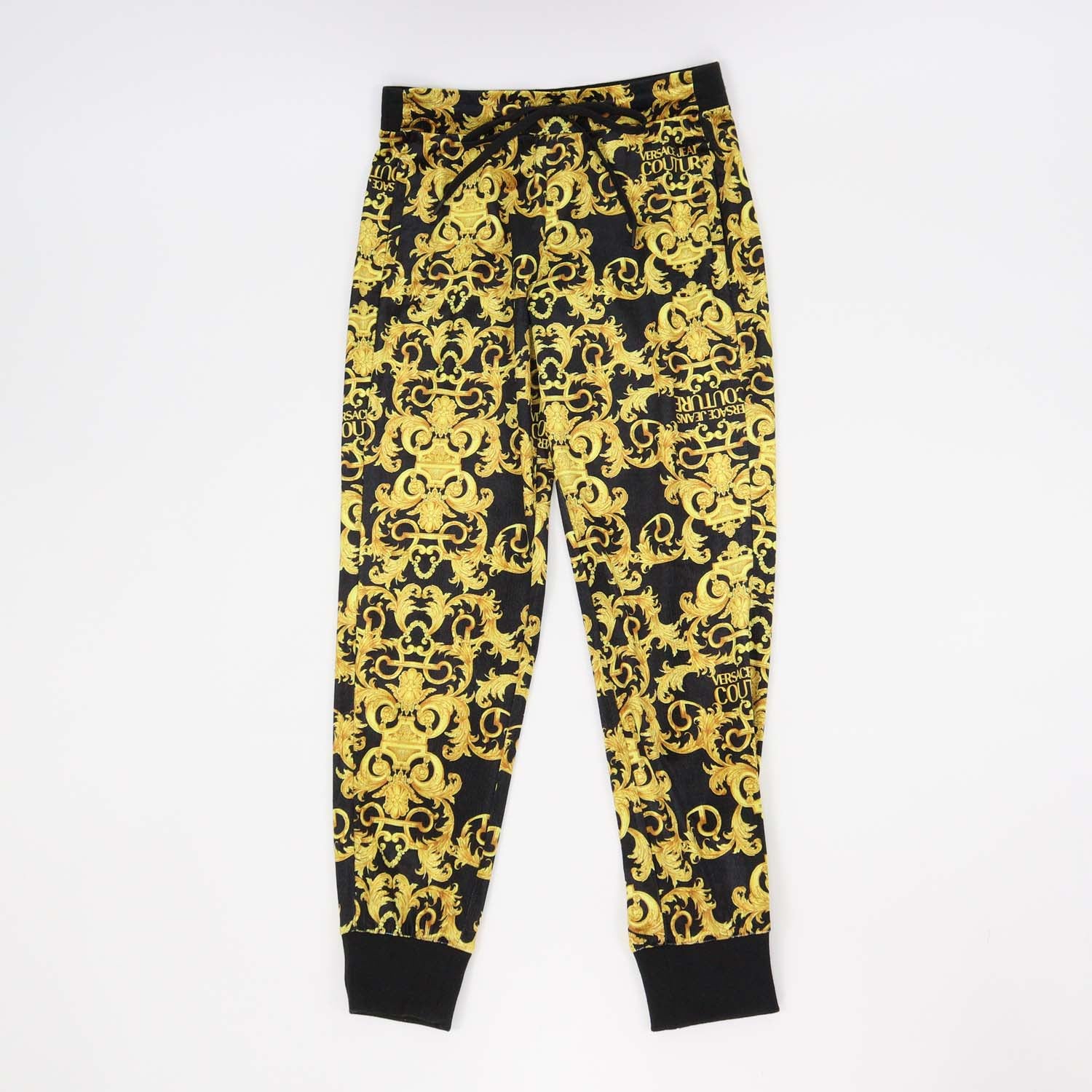 Versace Jeans Couture Black/Yellow Blend Polyester Baroque Print Jogger