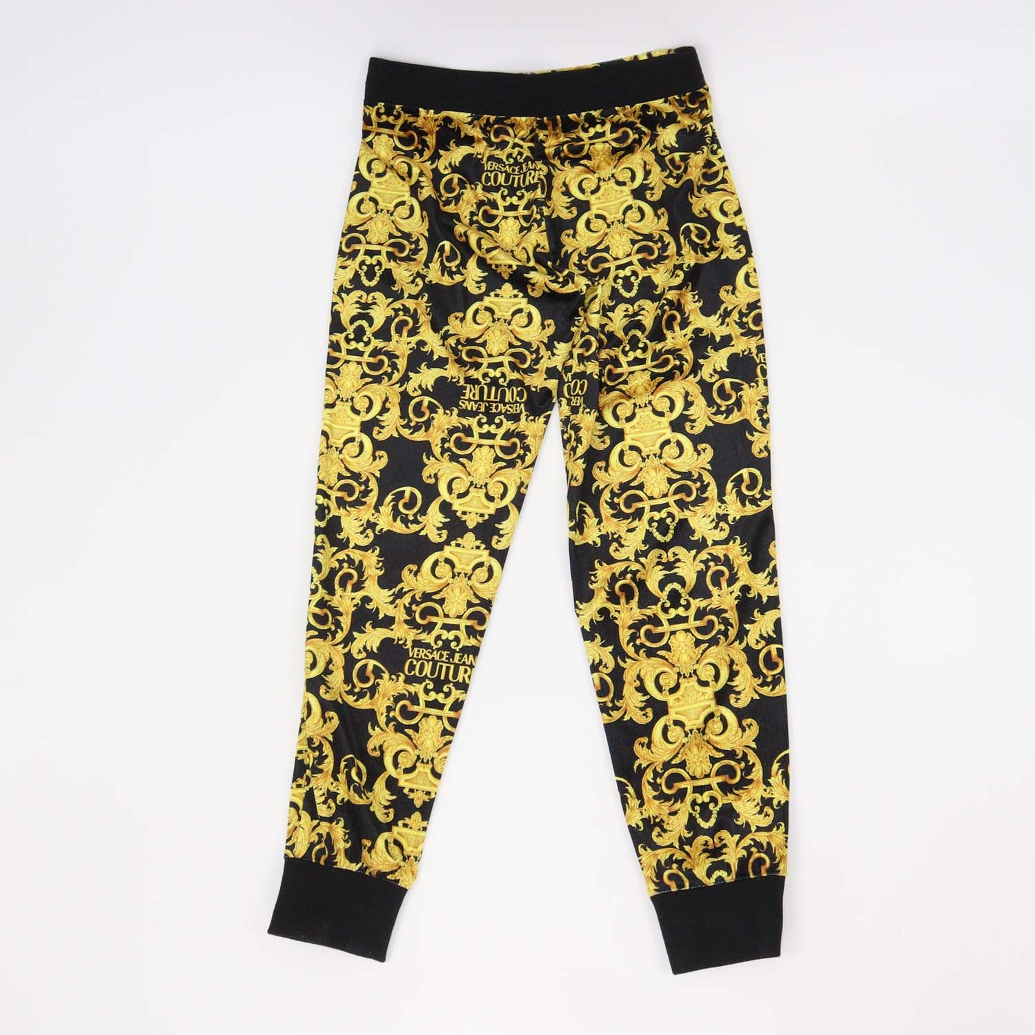 Versace Jeans Couture Black/Yellow Blend Polyester Baroque Print Jogger