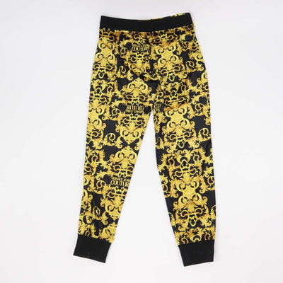 Versace Jeans Couture Black/Yellow Blend Polyester Baroque Print Jogger