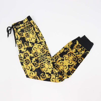 Versace Jeans Couture Black/Yellow Blend Polyester Baroque Print Jogger