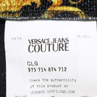 Versace Jeans Couture Black/Yellow Blend Polyester Baroque Print Jogger