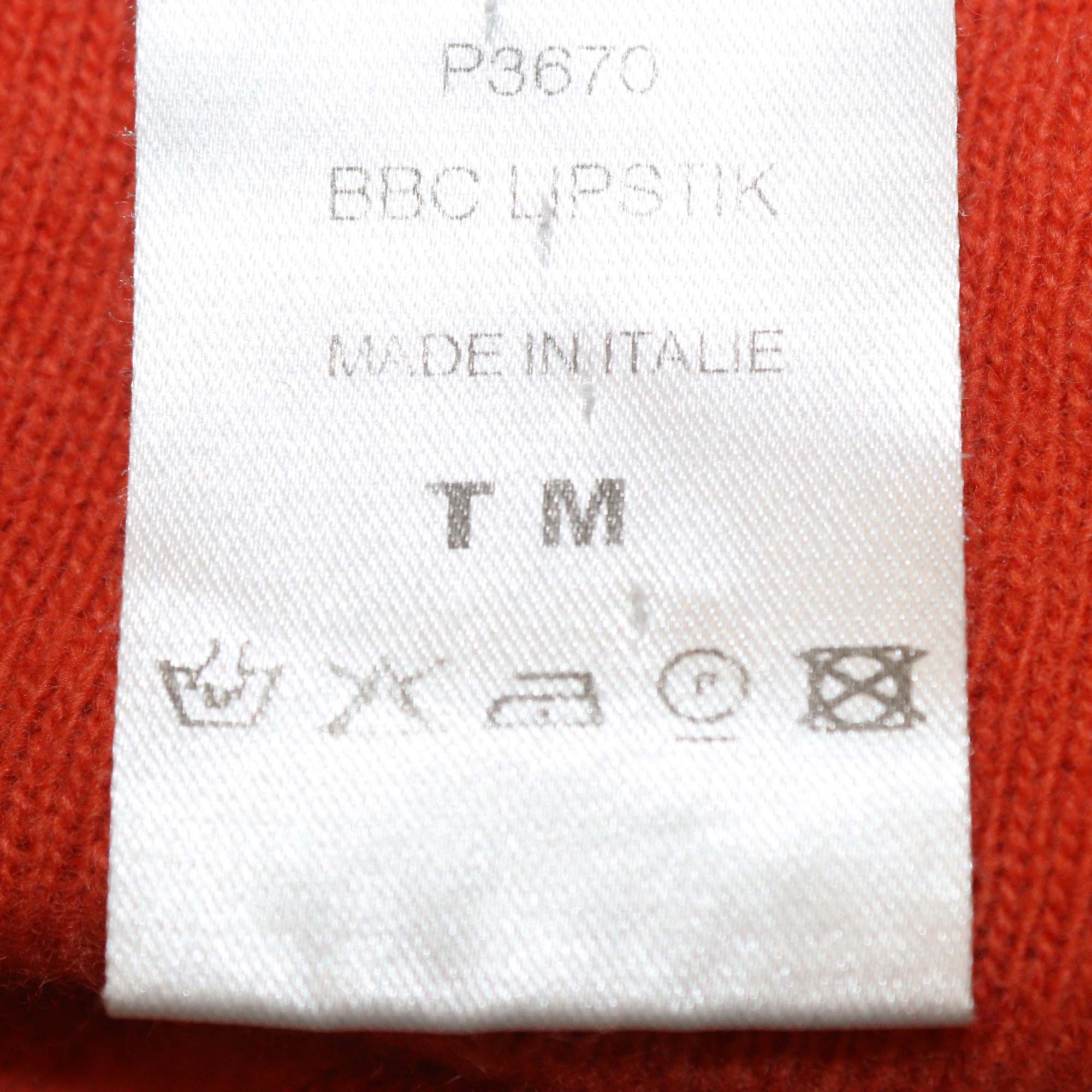 Chloe Orange Wool Knit V-Neck Sweater