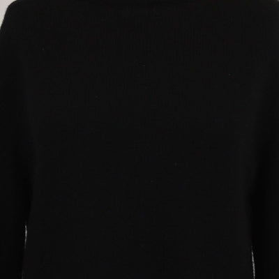 Moncler Black Wool & Cashmere Knitted Zip Turtle Neck Long Sleeve Sweater