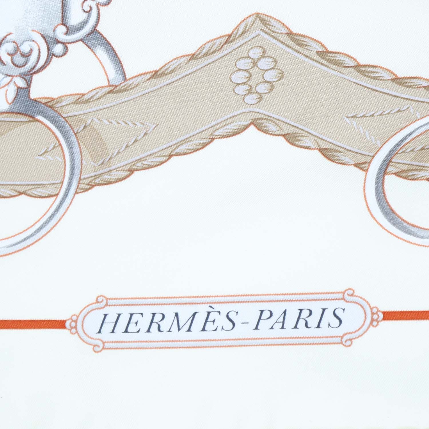 Hermes Cream Silk Lift Profile 90 Scarf