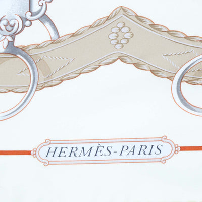 Hermes Cream Silk Lift Profile 90 Scarf