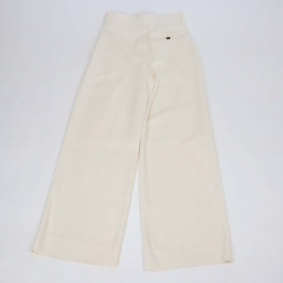 Loewe Cream Viscose Anagram Embroidered Straight Leg Trousers