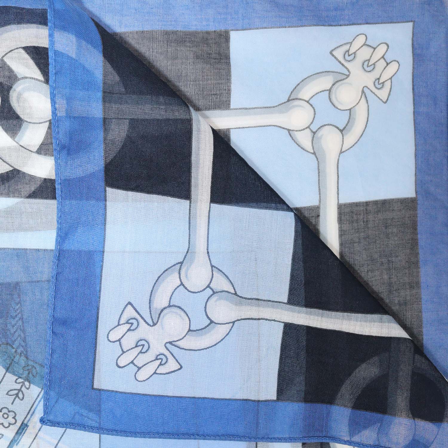 Hermes Bain Multicolor Cotton Do Re Boucles Shawl