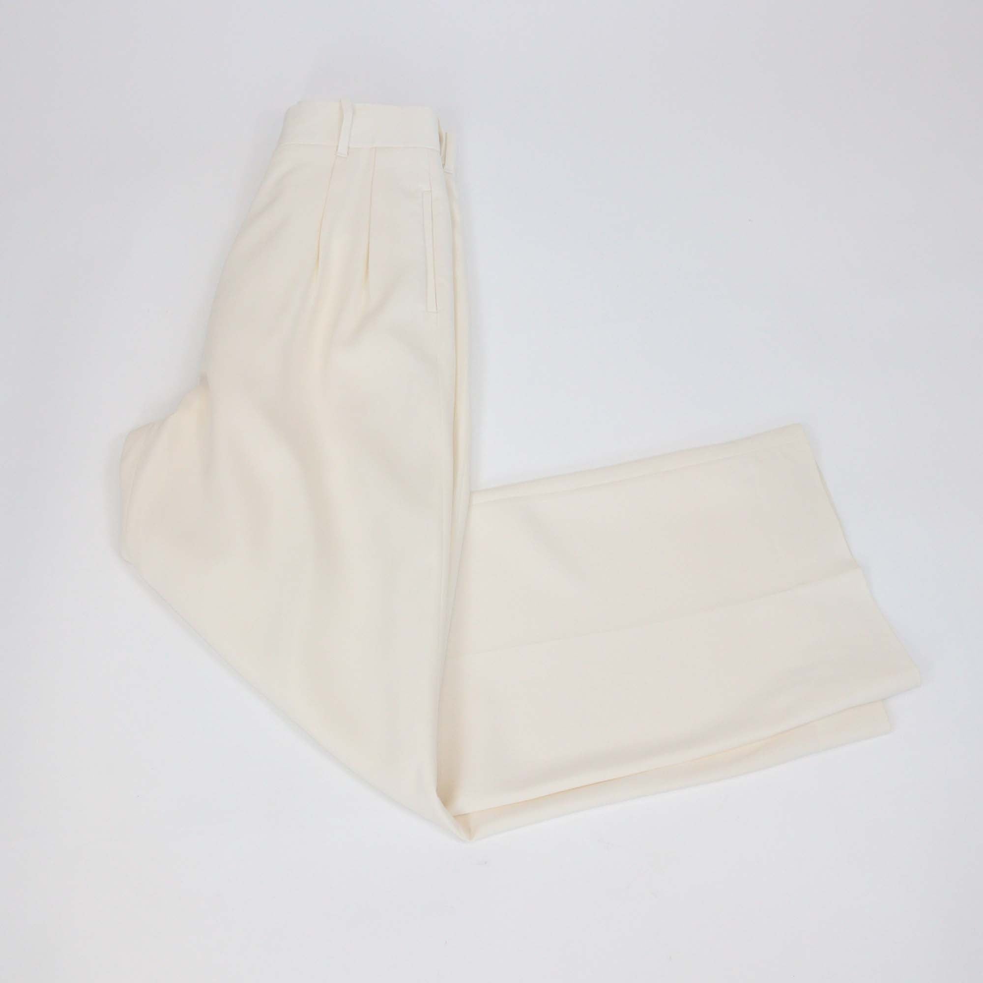 Loewe Cream Viscose Anagram Embroidered Straight Leg Trousers