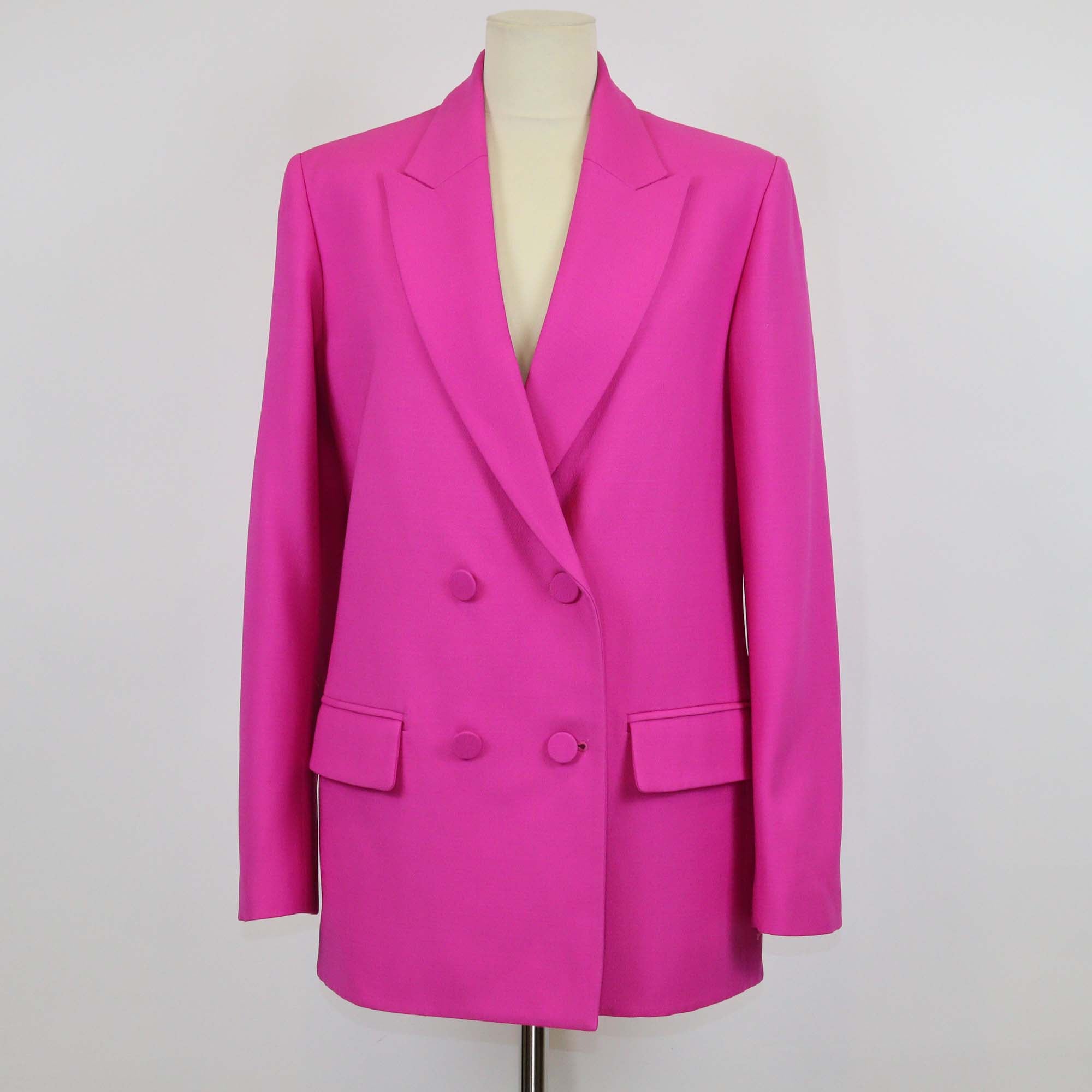 Valentino Fuchsia Silk & Wool Double Breasted Blazer