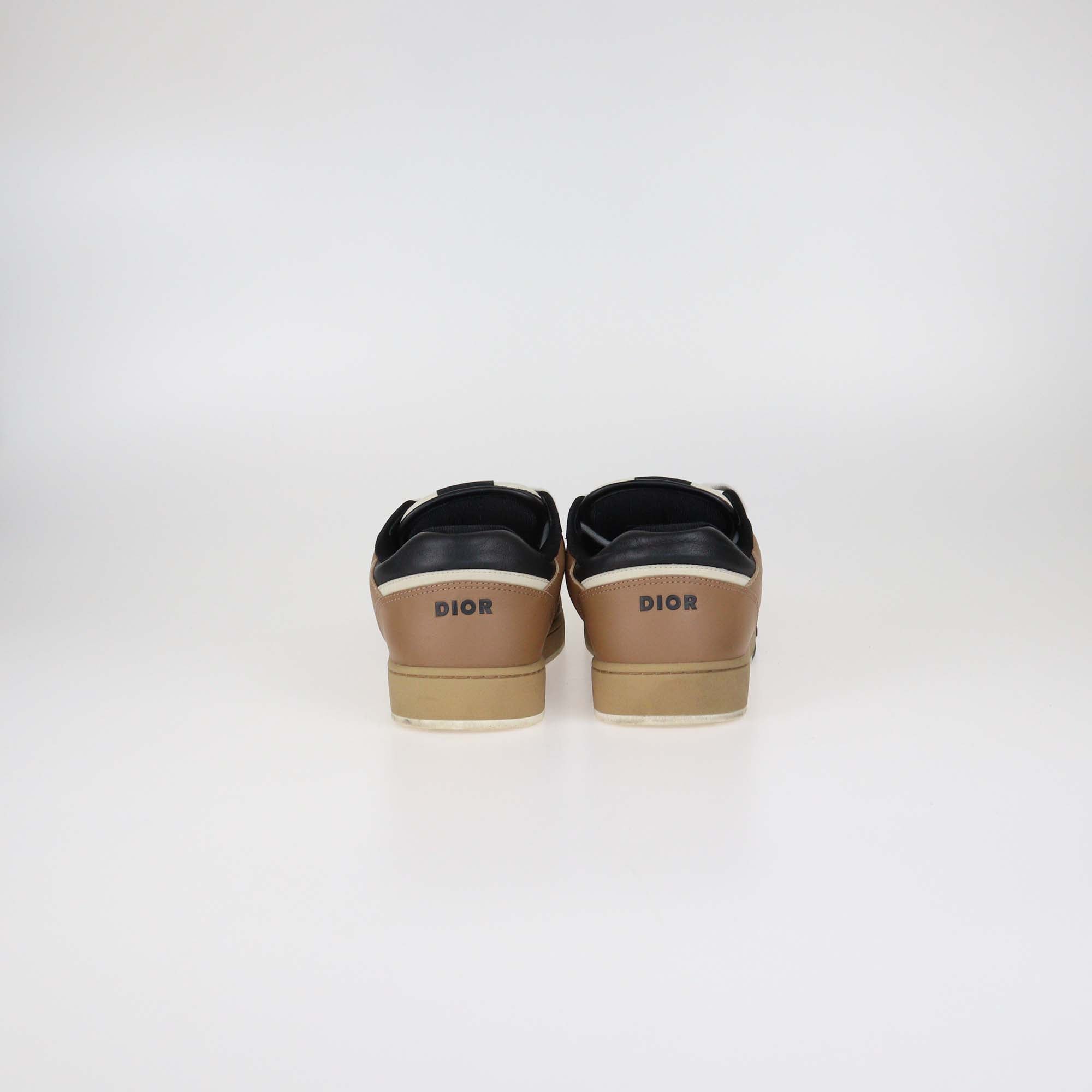 Christian Dior Brown Leather and Oblique Canvas B27 Low Top Sneakers