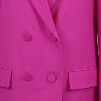 Valentino Fuchsia Silk & Wool Double Breasted Blazer