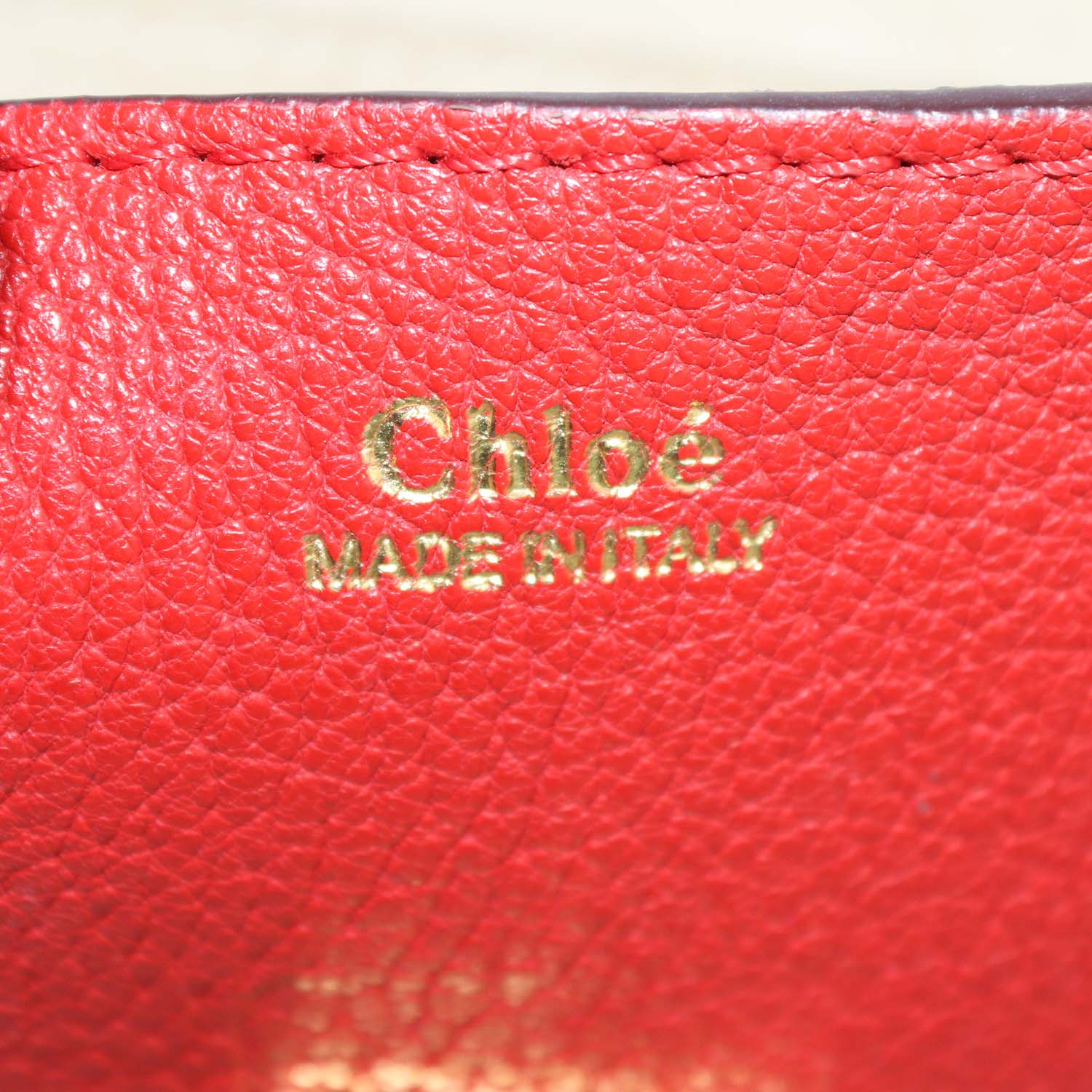 Chloe Red Leather Small Drew Shoulder Bag