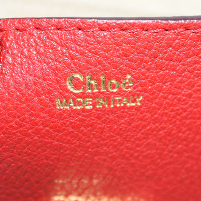 Chloe Red Leather Small Drew Shoulder Bag
