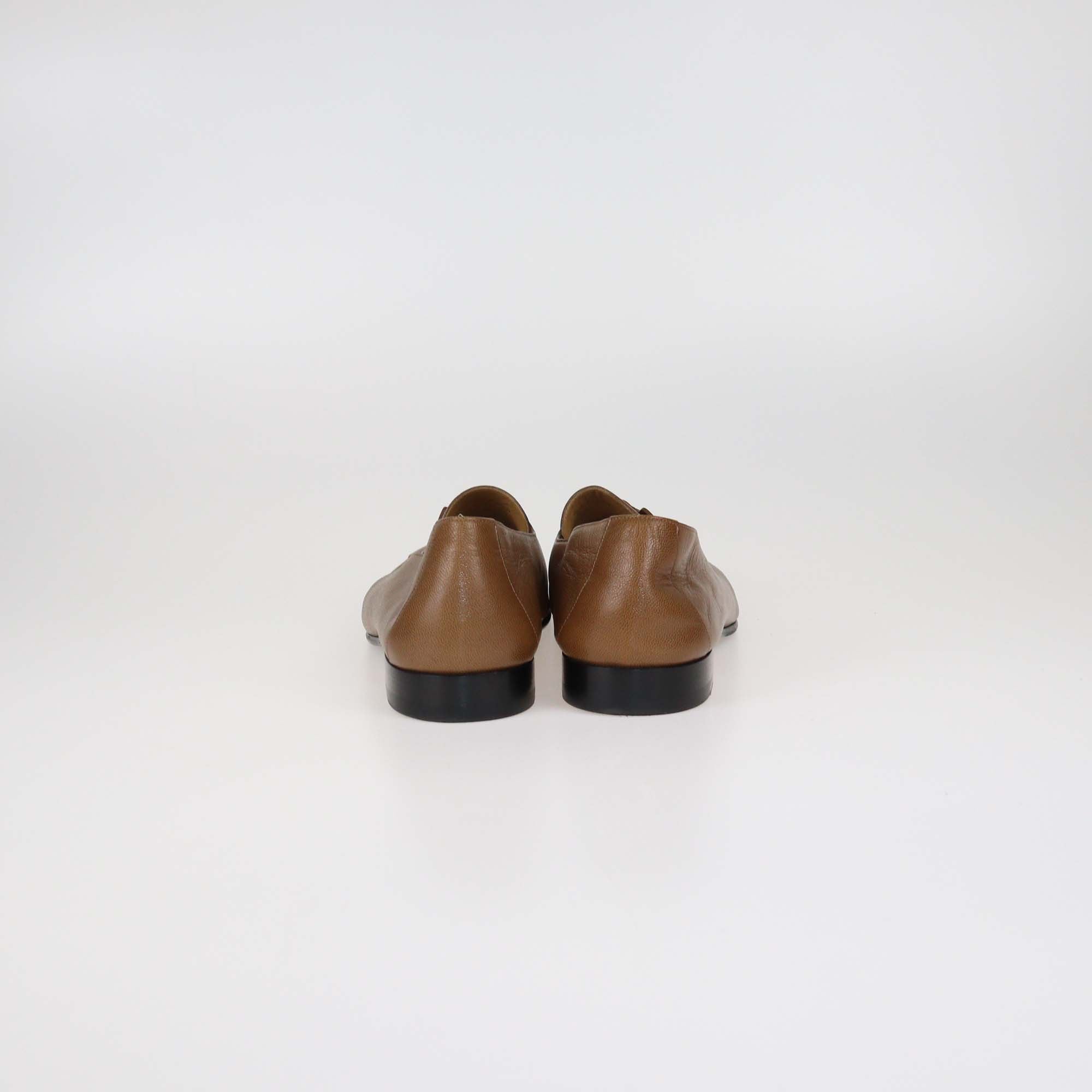 Hermes Brown Mysore Leather Ancora Loafers