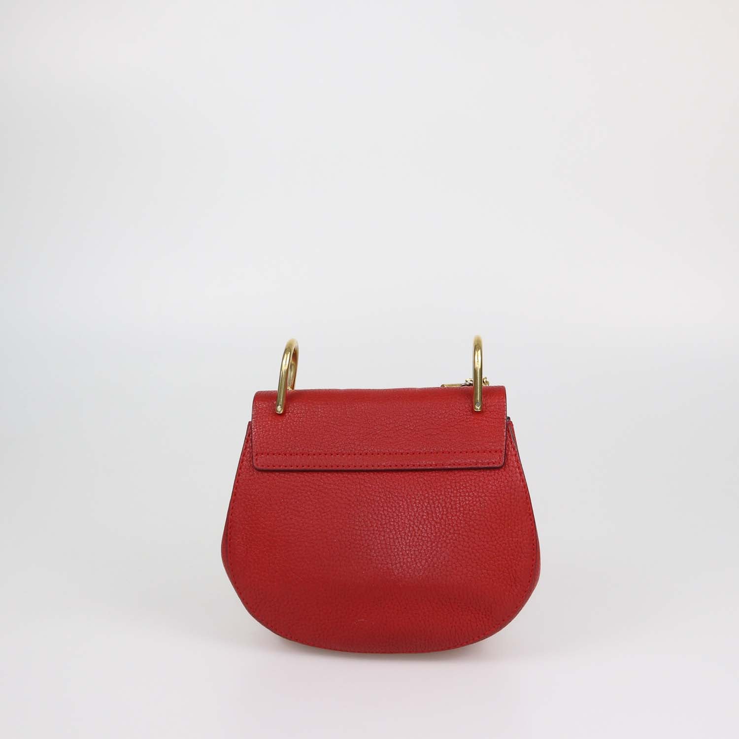 Chloe Red Leather Small Drew Shoulder Bag