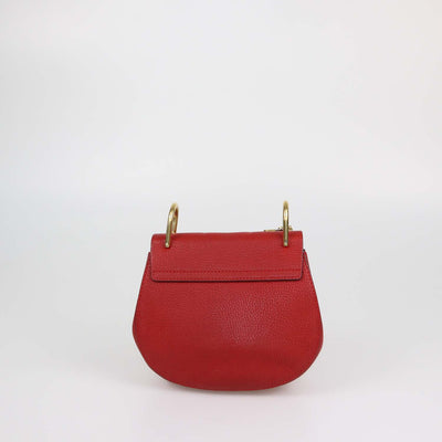 Chloe Red Leather Small Drew Shoulder Bag