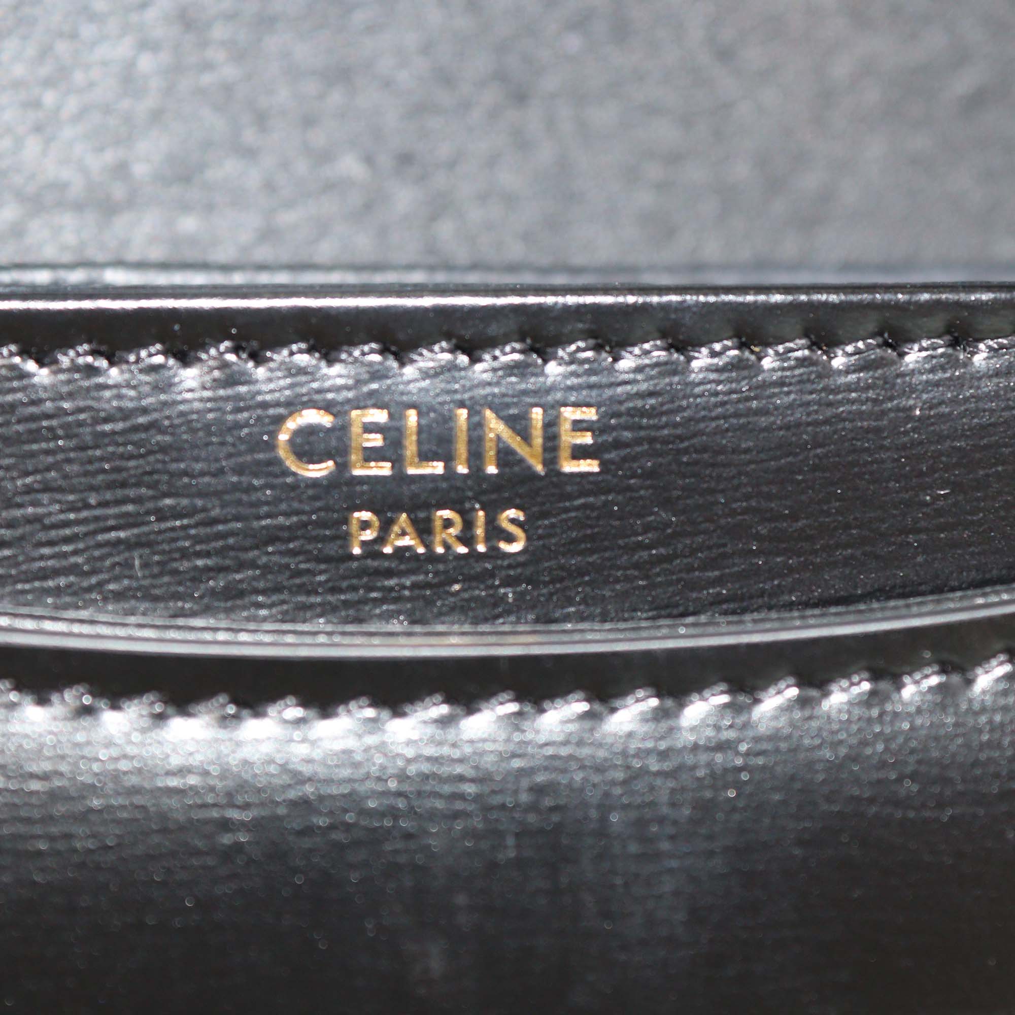 Celine Black Glossy Leather Mini Besace Clea Bag