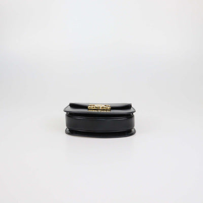 Celine Black Glossy Leather Mini Besace Clea Bag