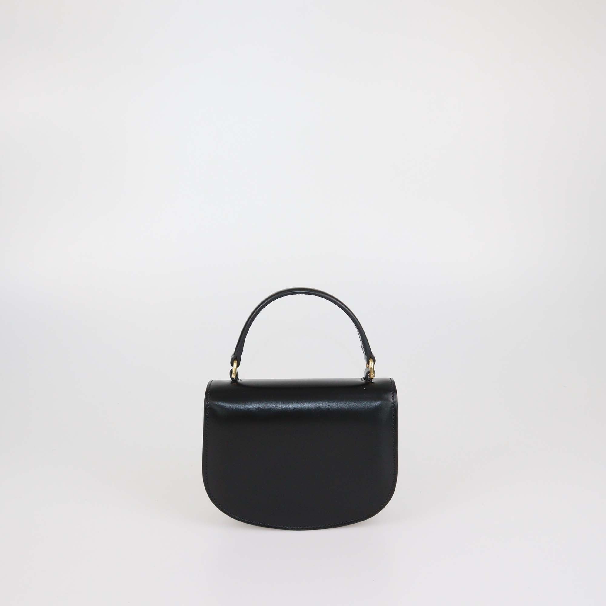 Celine Black Glossy Leather Mini Besace Clea Bag