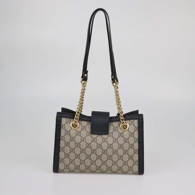 Gucci Beige/Black GG Supreme Canvas Small Padlock Shoulder Bag