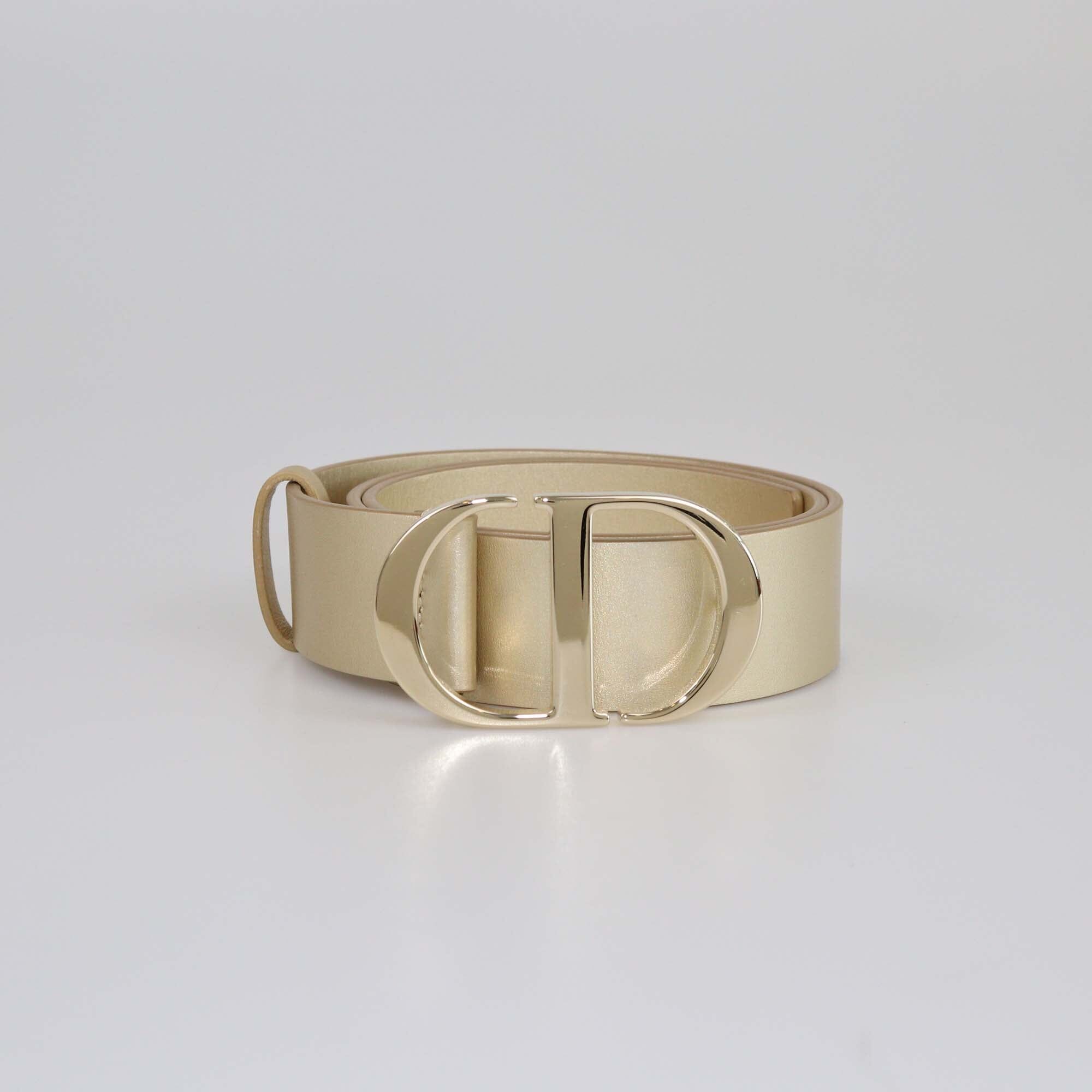 Christian Dior Gold CD Buckle Belt Womens Christian Dior 