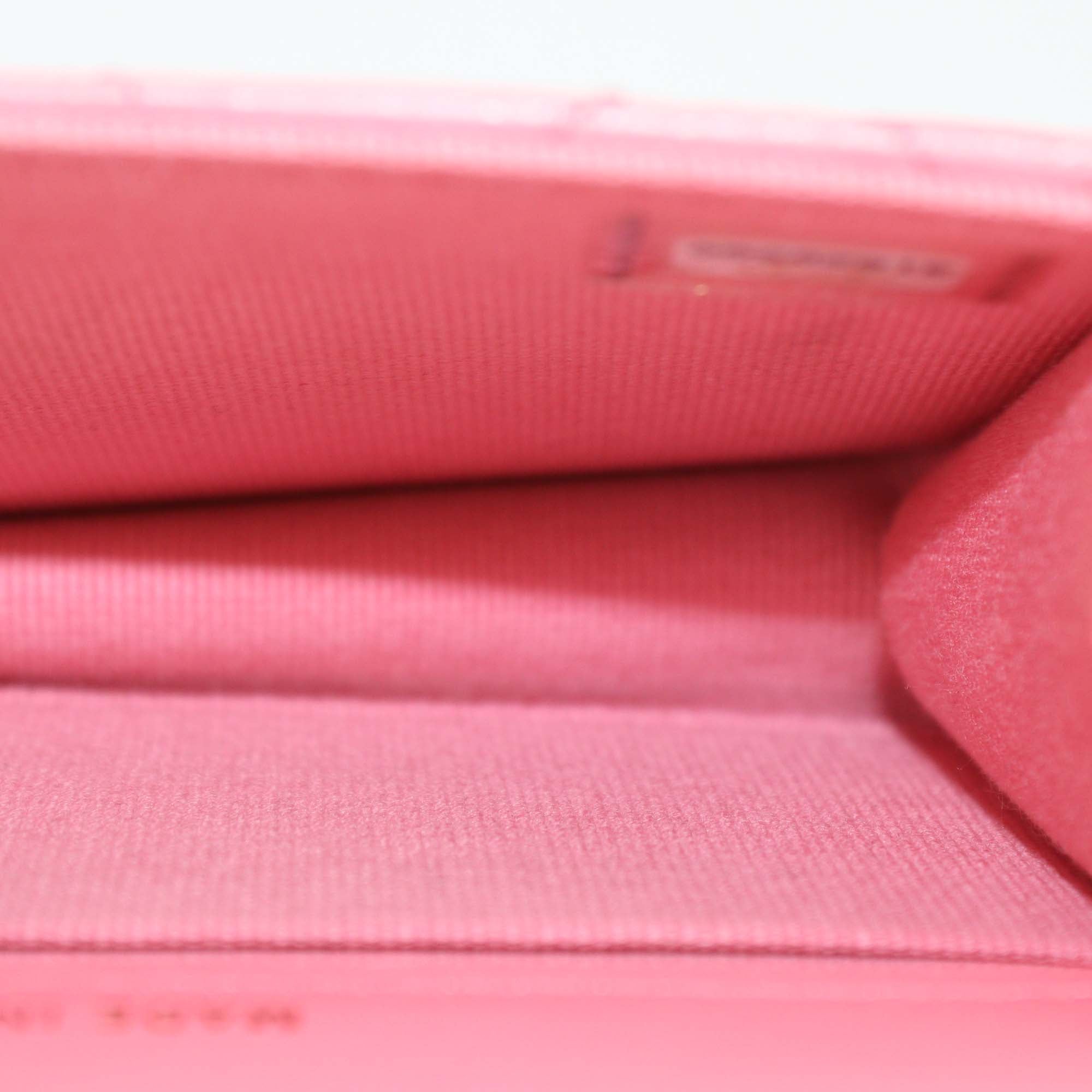 Chanel Pink Quilted Leather CC Hook Card Case