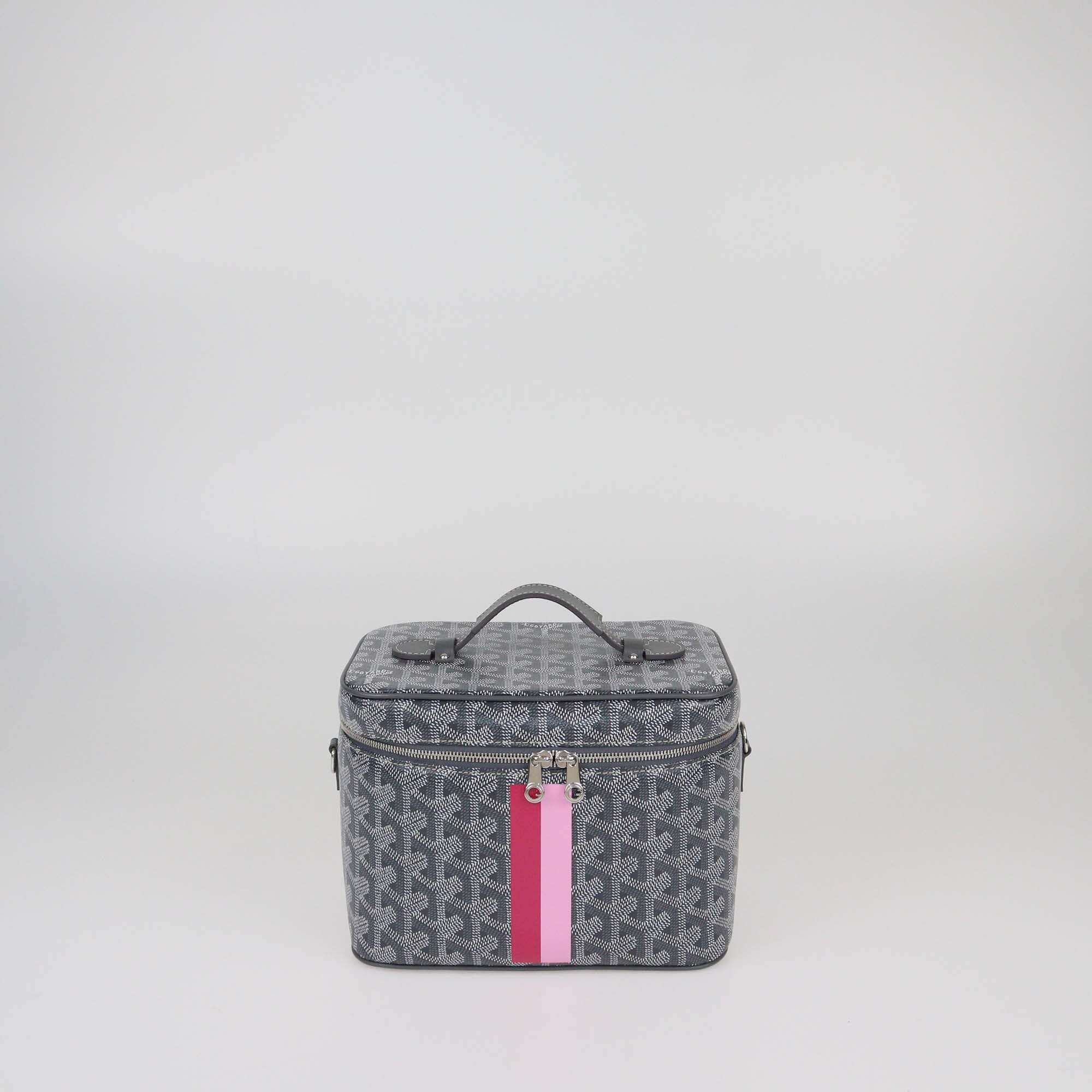 Goyard Grey Goyardine Striped Muse Vanity Case Bag Womens Goyard 