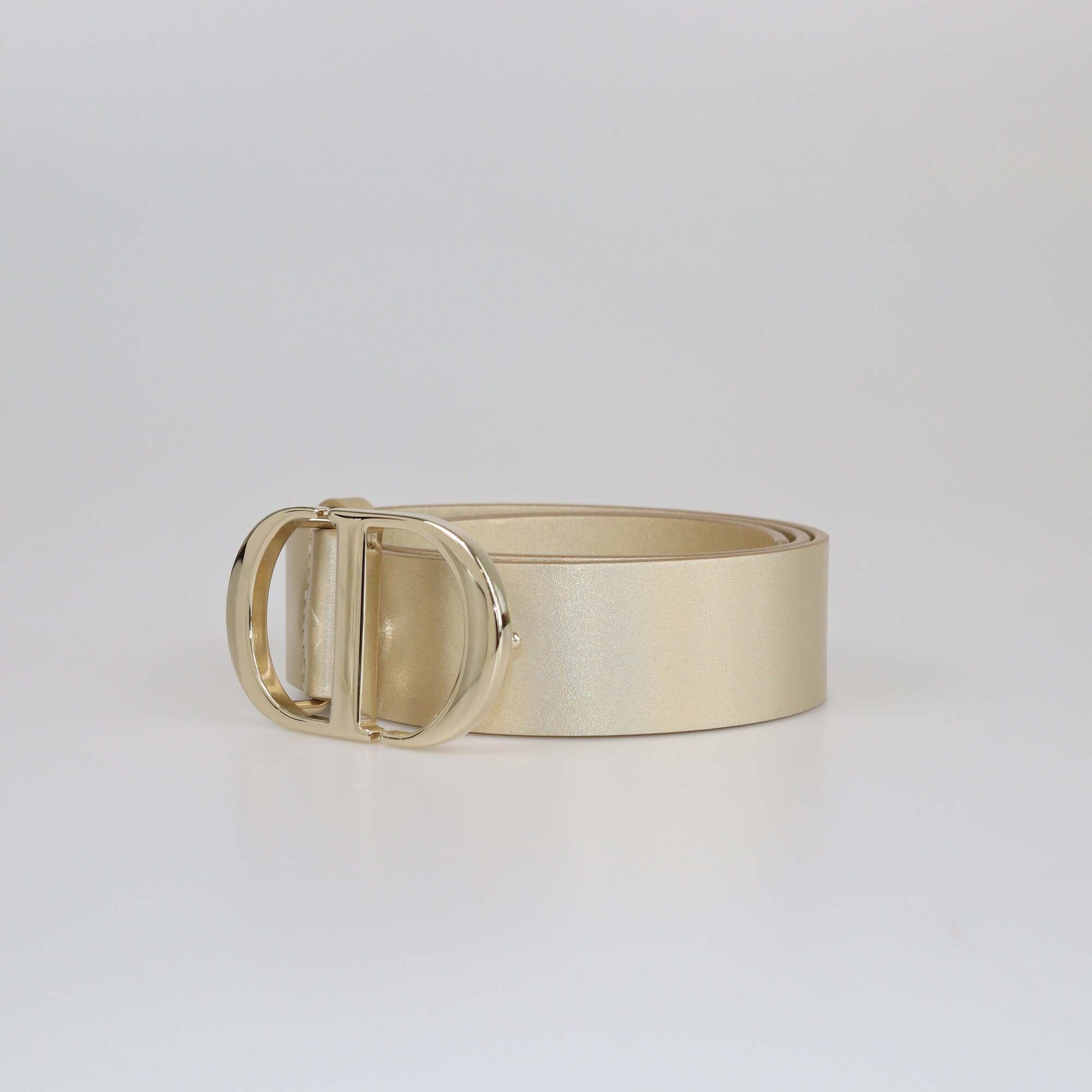 Christian Dior Gold CD Buckle Belt Womens Christian Dior 