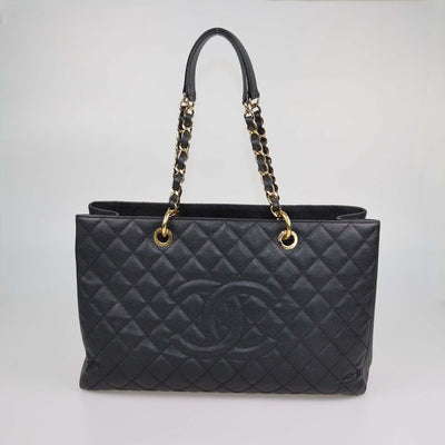 Chanel Black Quilted Caviar Leather XL Grand Shopping Tote