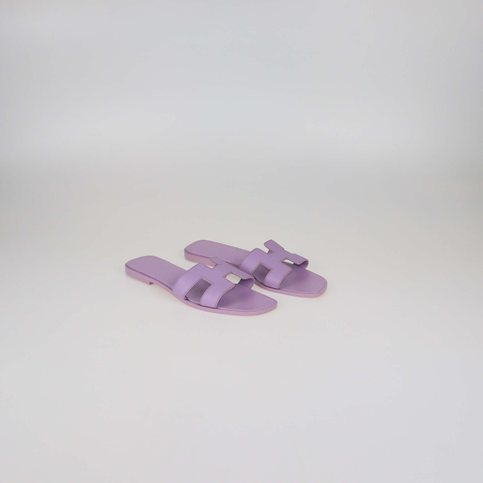 Hermes Amethyst Epsom Oran Sandals