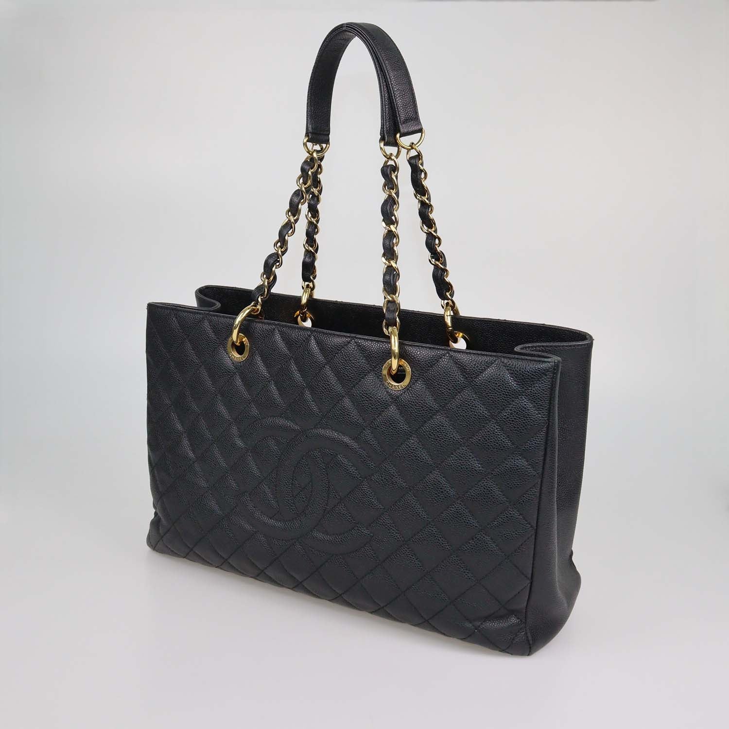 Chanel Black Quilted Caviar Leather XL Grand Shopping Tote